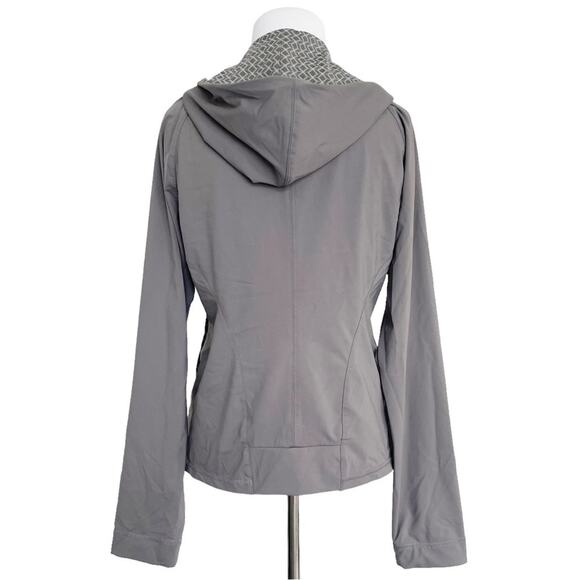 TITLE NINE Zip-Up Performance Hoodie Shacket Top Size S Gray Geometric - Picture 5 of 7